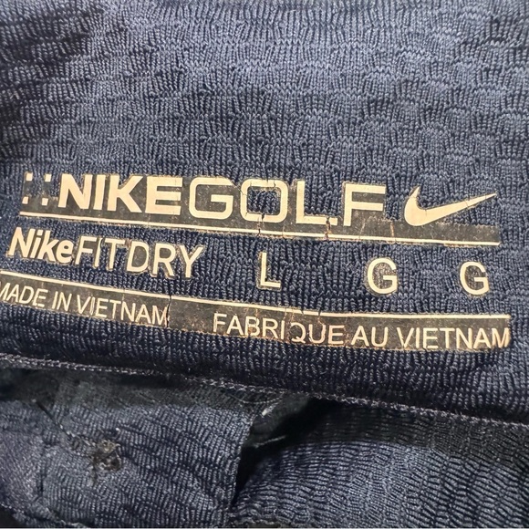 NIKE GOLF Men's Size L FIT-DRY Short Sleeve Navy Blue Polo Shirt - Picture 5 of 12